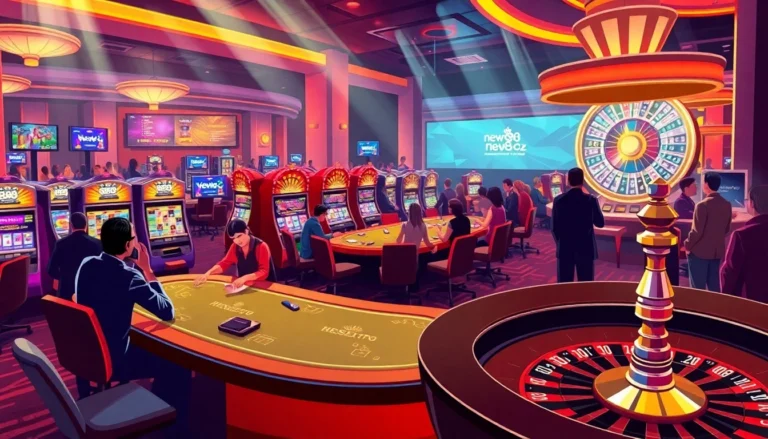 Experience the thrill of gambling at new88.cz with vibrant casino activities, poker tables, and exciting slot machines.
