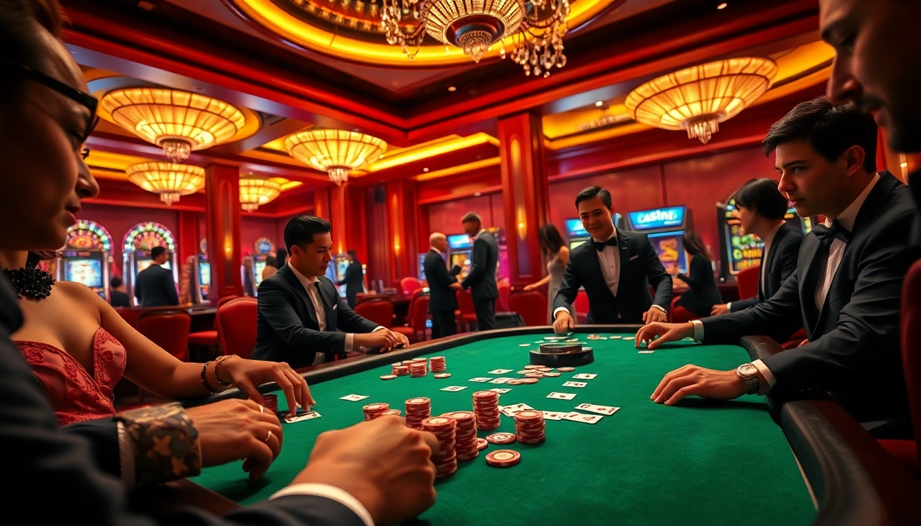 qq888 casino scene showcasing an immersive poker game with vibrant chips and cards.