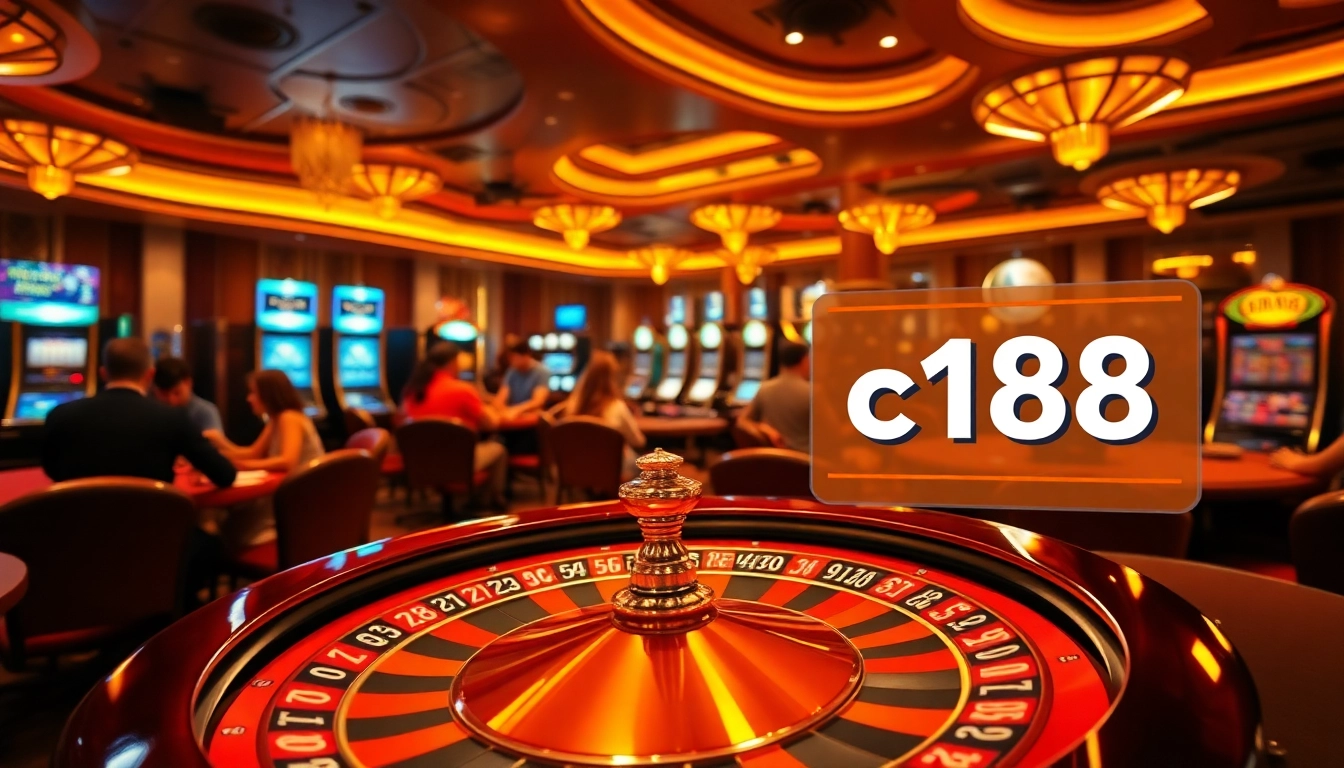 Experience the electrifying world of c168 gambling with colorful poker chips and a roulette wheel spinning at a casino table.