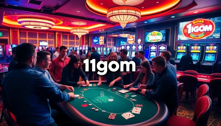 Experience the thrill of the casino with 1gom flashing on the display as gamblers enjoy high-stakes games.
