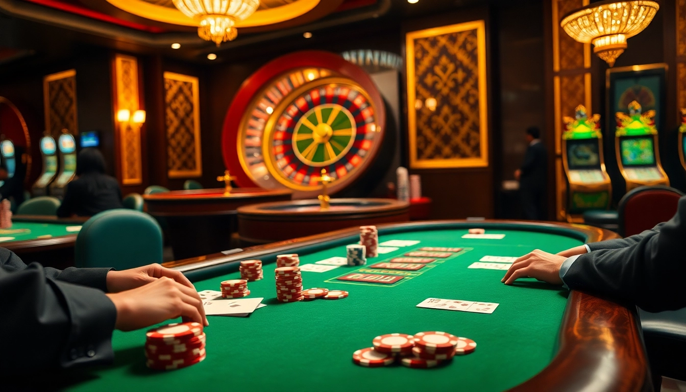 f8 bet showcases an exciting poker game in a glamorous casino, filled with vibrant cards and chips under warm lighting.
