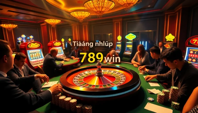 Experience the thrill of logging in through đăng nhập 789win at a bustling casino table full of excitement.